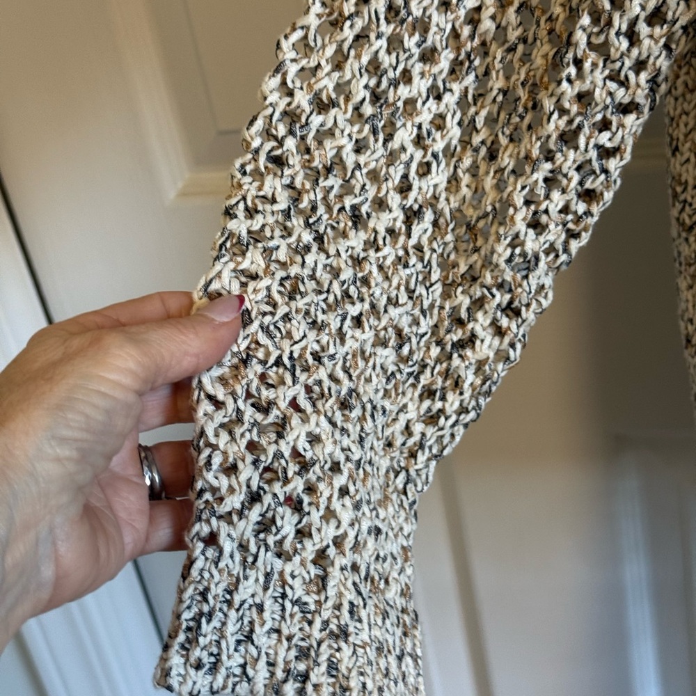 J. Jill marbled open knit sweater. Neutral , BoHo lightweight pullover. S - Picture 5 of 8